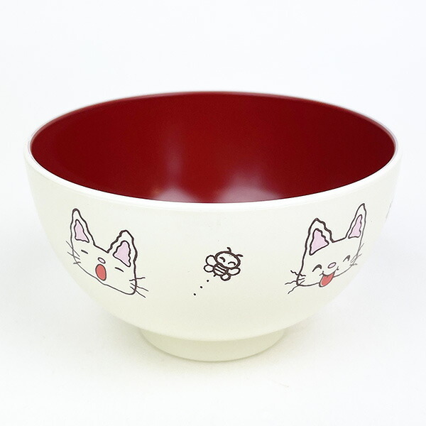 ノンタン 塗汁碗(M) (ホワイト) キッチン 食器 キッズ 日本製拍卖