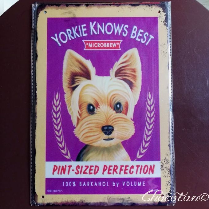 【送料無料】ヨークシャーテリア ⑤ メタルサインプレート【新品】拍卖