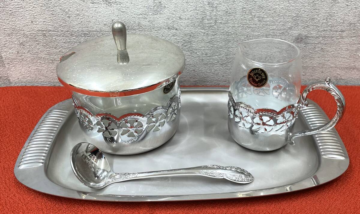 #5059A【中古品】シュガー入れミルクポットセット(トレー付)拍卖