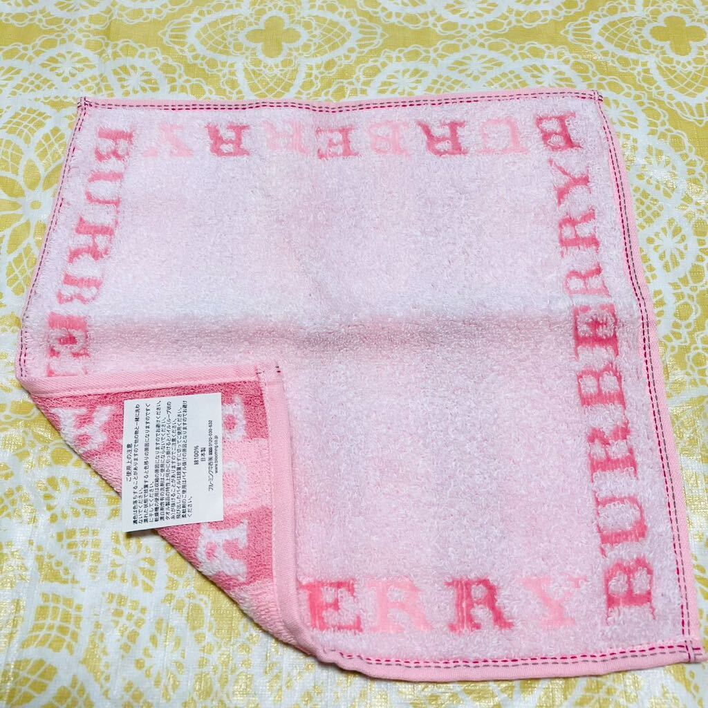 【人気柄】新品/BURBERRY/タオルハンカチ/正規品/バーバリー/綿100%/ロゴ未使用ピンク/ホースマーク/ハンドタオル/レディース/ノバチェック拍卖