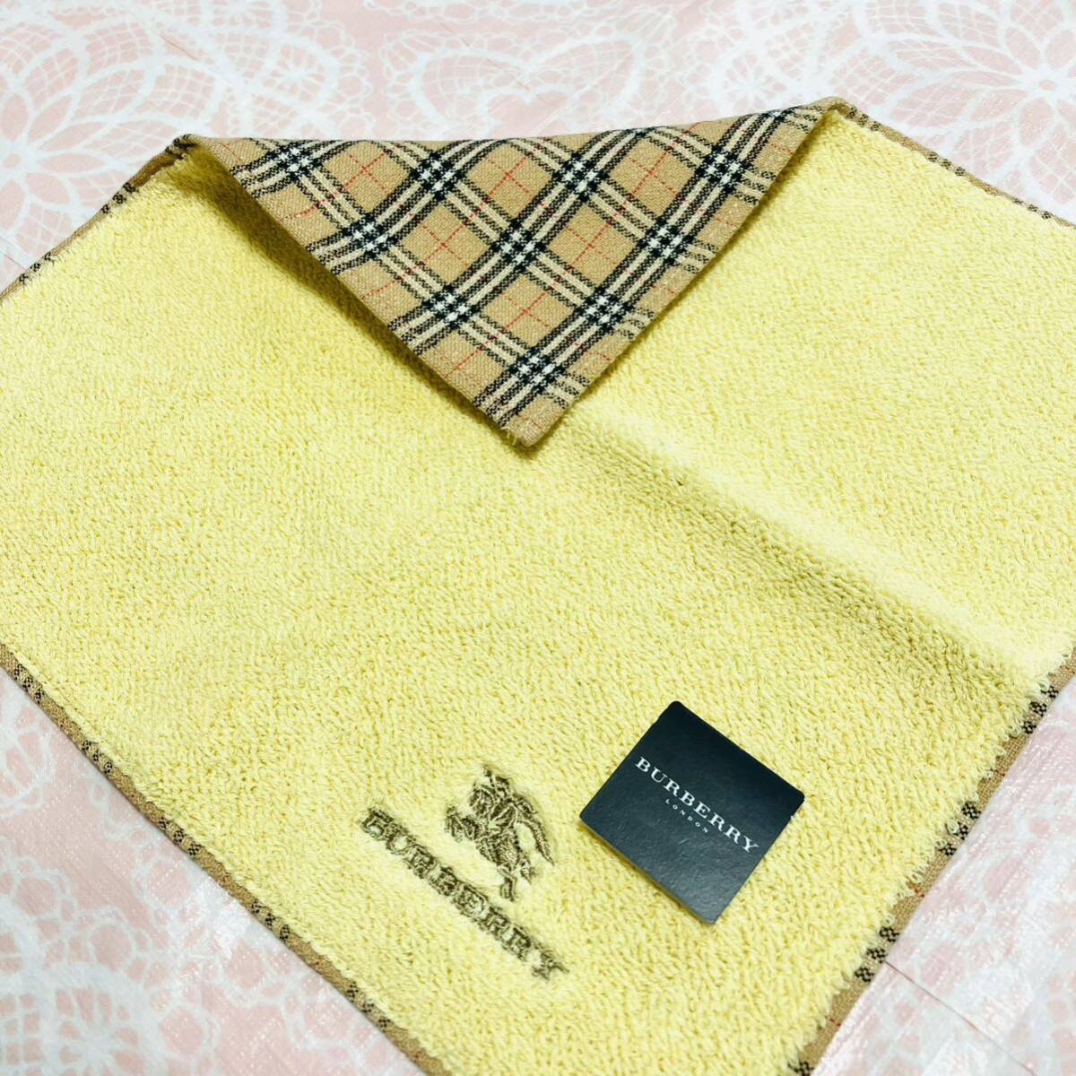 【人気柄】新品/BURBERRY/タオルハンカチ/正規品/バーバリー/綿100%/未使用/即決あり/匿名発送/ノバチェック/ハンドタオル/Y/黄色/レア/58拍卖
