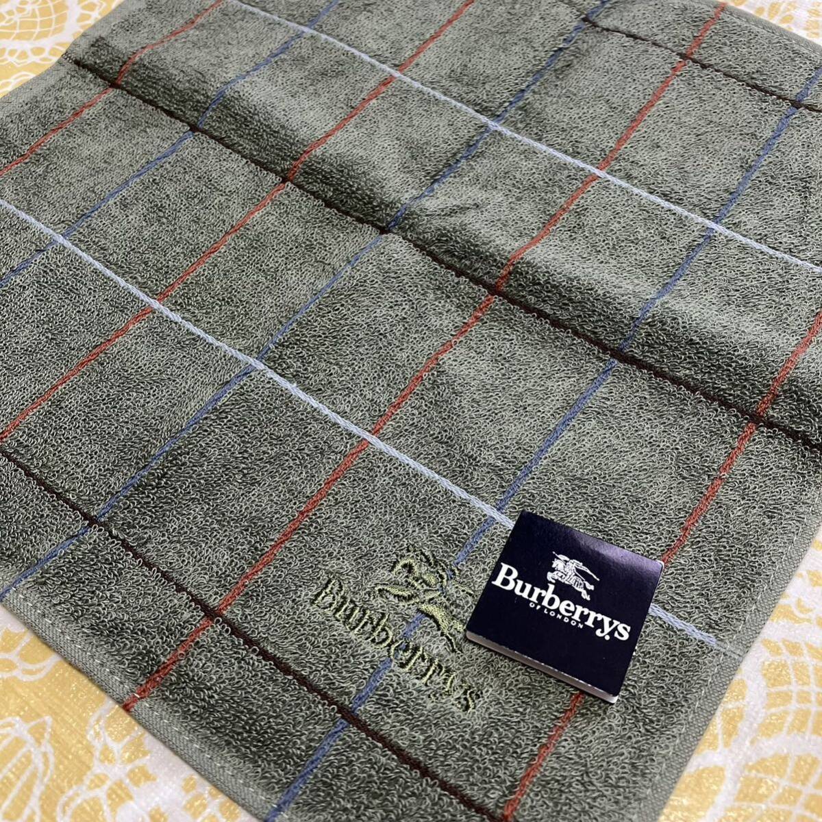 【レア柄】新品/BURBERRY/タオルハンカチ/正規品/バーバリー/綿100%/未使用/即決あり/匿名発送/ノバチェック/ハンドタオル/Y/緑/グリーン拍卖