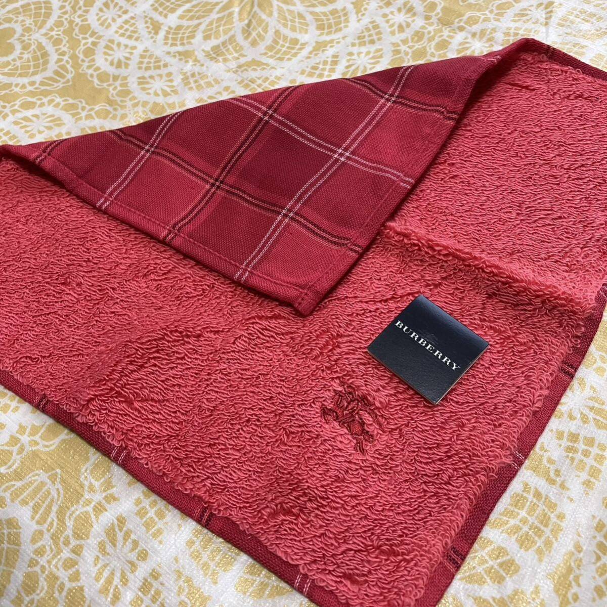 【レア柄】新品/BURBERRY/タオルハンカチ/正規品/バーバリー/綿100%/未使用/即決あり/匿名発送/ノバチェック/ハンドタオル/Y/赤/レディース拍卖