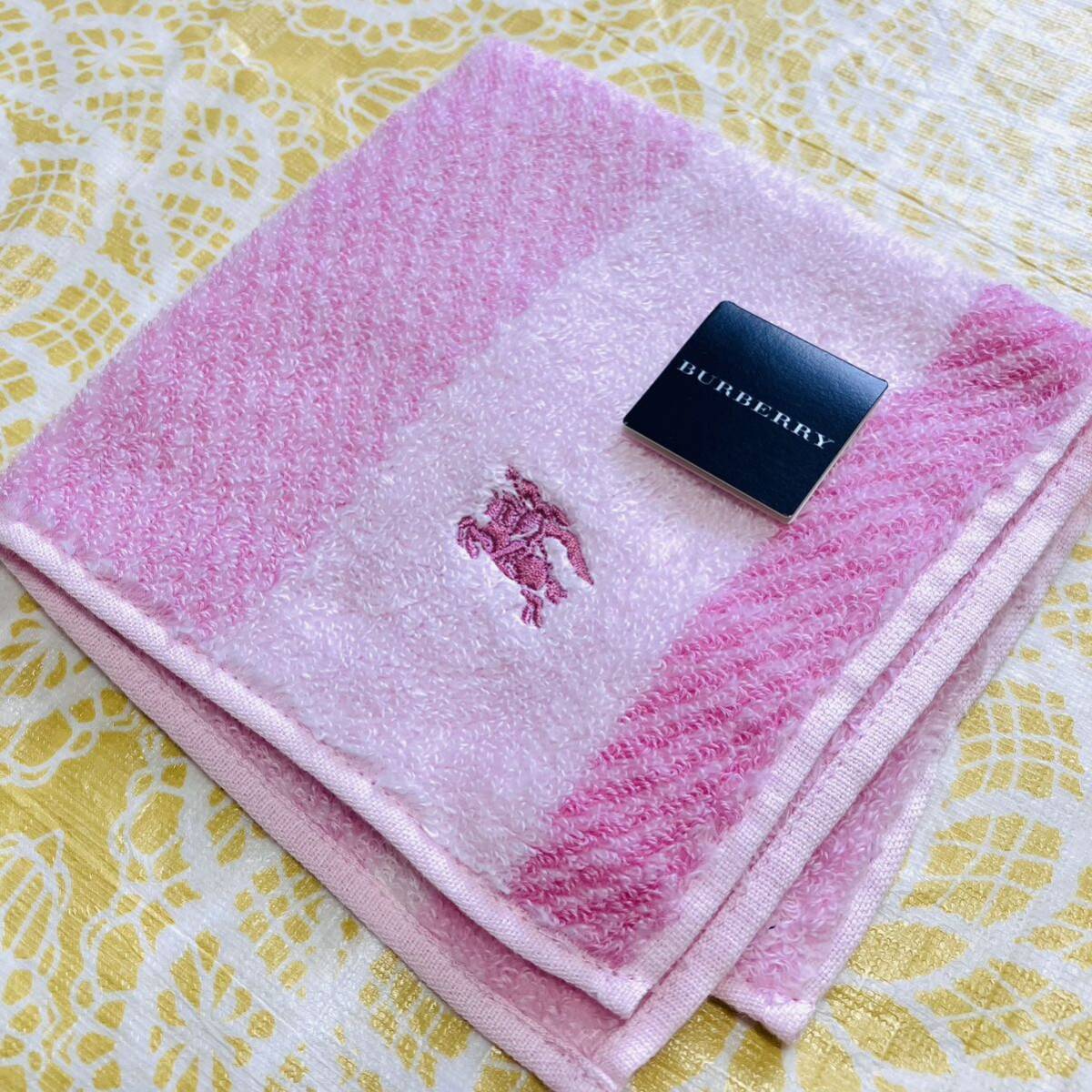 新品/BURBERRY/タオルハンカチ/正規品/バーバリー/綿100%/未使用/即決/匿名発送/ホースマーク/ハンドタオル/レディース/日本製/ピンク/5836拍卖