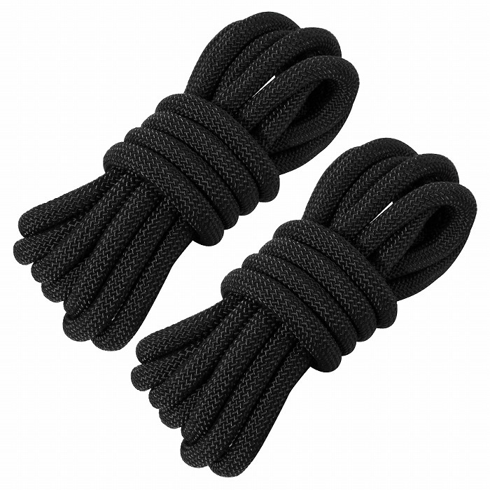24打 14mm 10m 2本セット 計20m 係留ロープ フェンダーロープ ダブルブレイド 黒/ブラック マリン ロープ 船 係船 14ミリ拍卖