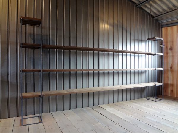 アイアンキューブフレーム 4段2個set アンティーク風 テレビボード ラック おしゃれ みせる収納 TV インダストリアル 電話台 男前 鉄脚拍卖