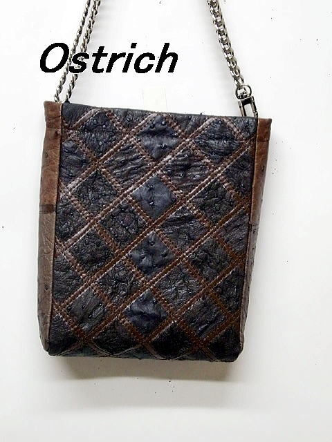 送料無料 特別限定 一点品 542-4 オーストリッチデザインワーク2WAYショルダーバッグ拍卖