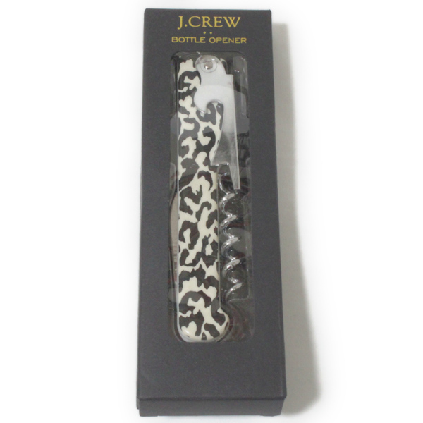 ジェイクルー ボトルオープナー レオパード J.CREW BOTTLE OPENER 豹柄 ヒョウ アニマル ギフト プレゼント ワイン コルク 栓抜き 新品拍卖
