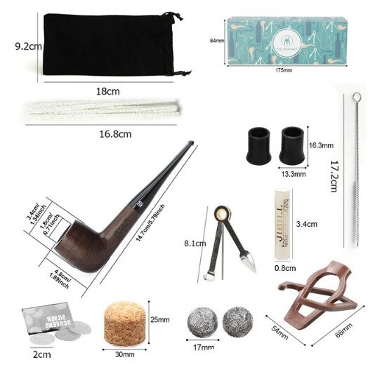 CA010:輸入された10種類のツールキット 黒い木 アクリルテーパーの形をしたタバコ 9mmフィルター 喫煙拍卖