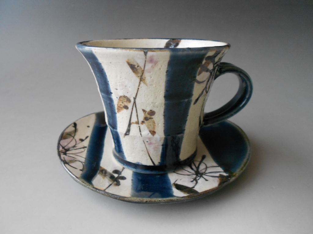 美濃焼! ☆まほろば藍釉碗皿☆ 新品 V4025-4 コーヒー 紅茶 カップ ミルク ラテ エスプレッソ 茶器 ギフト拍卖