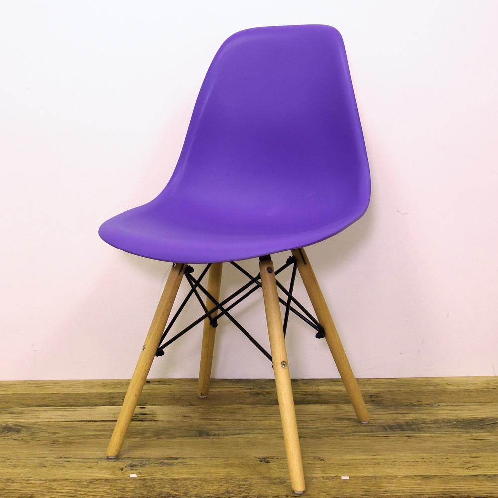 訳あり品 イームズ DSW シェルチェア 椅子 DSWチェア Eames オフィスチェア チェア イス 家具 DSR DAW パープルバイオレット/NTベース BB拍卖