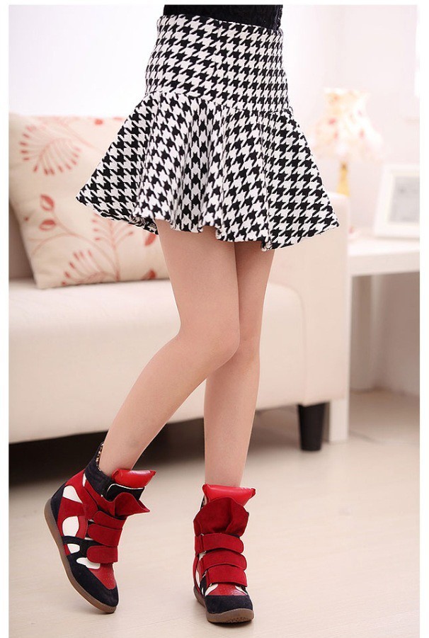 2867 千鳥格子 フレアー ミニ スカート S拍卖