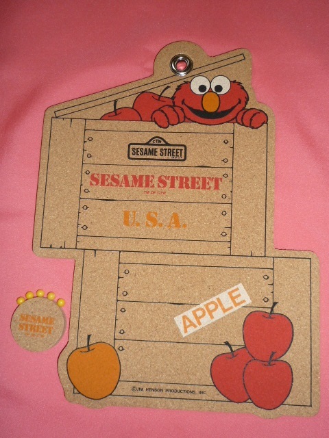 激レア!レトロ セサミストリート エルモ ピン付 コルクボード 日本製拍卖