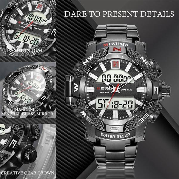 ☆彡MIZUMS アナデジハイブリット 多機能時計 デジタルカレンダー ストップウォッチ 日本未販売の為入手困難拍卖