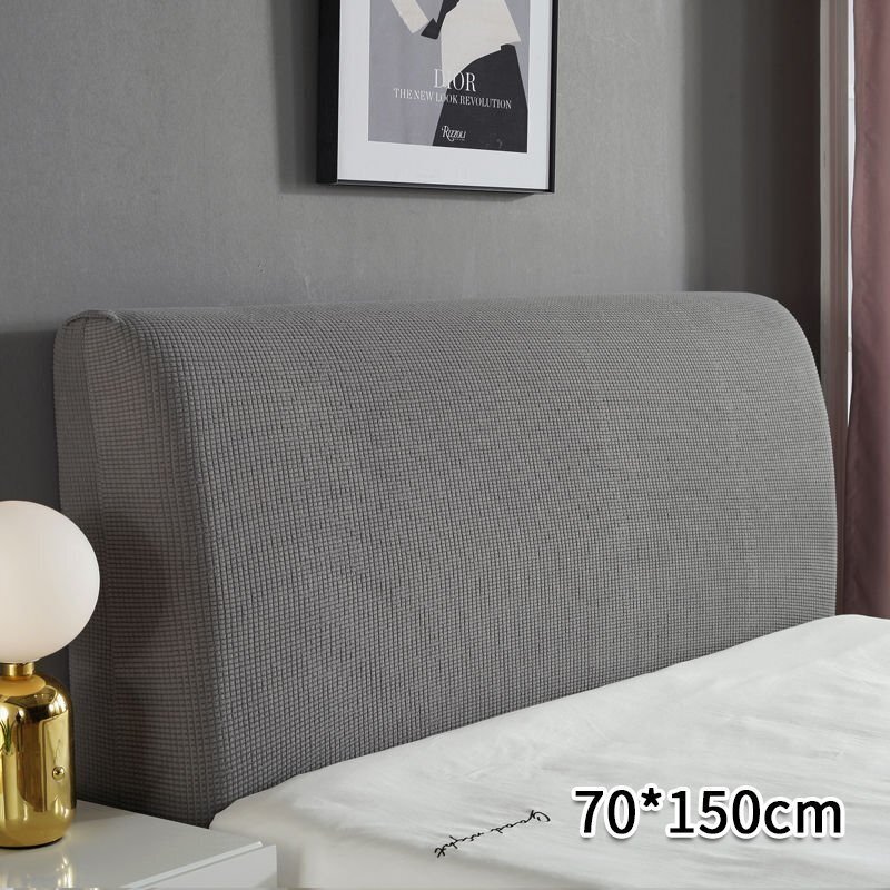 端距1.2m-2m 防塵カバー ヘッドボードプロテクター ベッドルーム インテリア フィット 伸縮布 ダーク グレー 70*150拍卖
