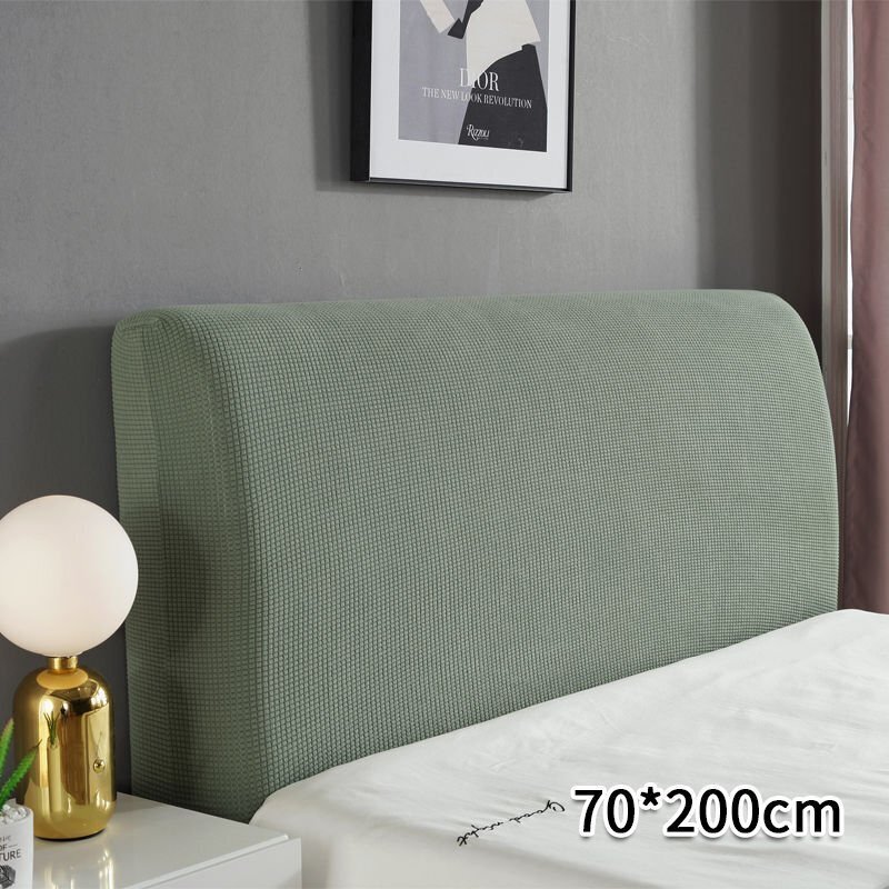 端距1.2m-2m 防塵カバー ヘッドボードプロテクター ベッドルーム インテリア フィット 伸縮布 ダーク 緑 70*200拍卖