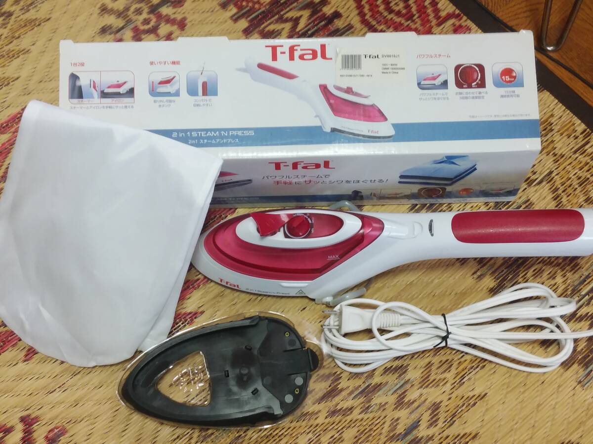 (動作品)T-fal スチームアイロン DV8610j1 2ni1 スチームアンドプレス ジェットスチーム/ティファール拍卖