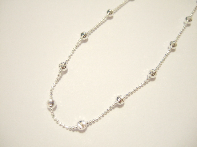 横浜最新 ITALY製 SILVER925♪銀キラキラカットデザインチェーン 41センチ 5.4g送料無料ξgchξξ2s拍卖