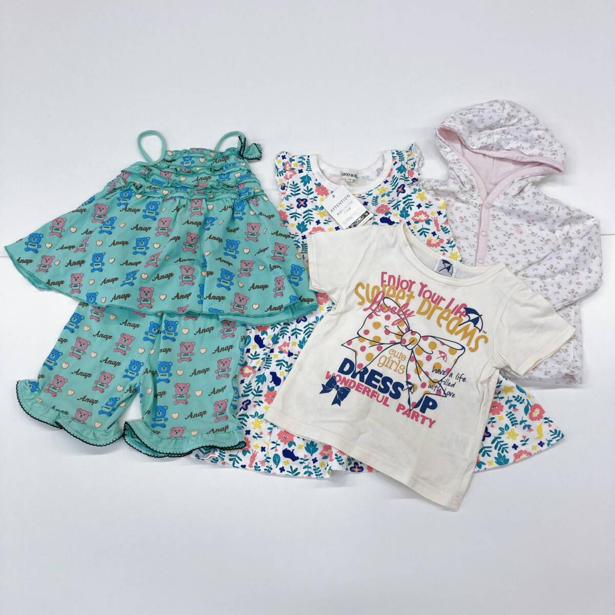 a04020 女の子 子供服 110サイズ まとめ売り SHOO-LA-RU/LIZ LISA/ANAP/GAP/すみっこぐらしなどキッズブランド含む 福袋 64点セット 大量拍卖