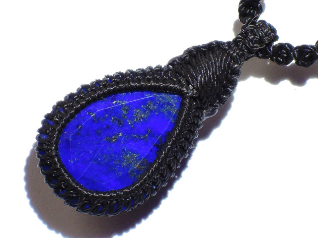 ★ラピスラズリ・ブリリアントカット・ペア★天然石ネックレス★瑠璃石★ペンダントビーズ★男女兼用★kamesan拍卖