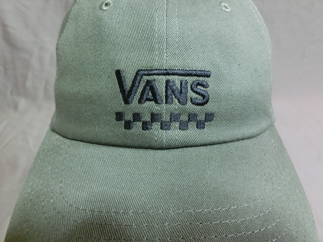 ★★ USA購入 アメカジ バンズ【VANS】 ロゴ&チェッカー柄 刺繍付 キャップ オリーブ ★★拍卖