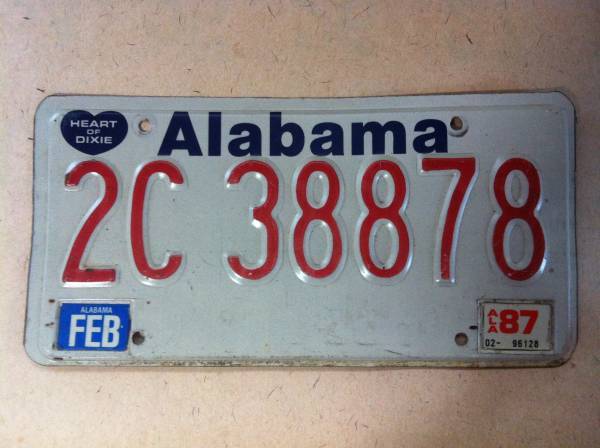 【同梱不可!】 【Alabama】 ライセンスプレート 2C 38878拍卖