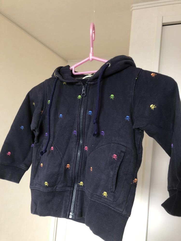 ④ビームス ミニ キッズ ドクロ柄パーカー 110拍卖