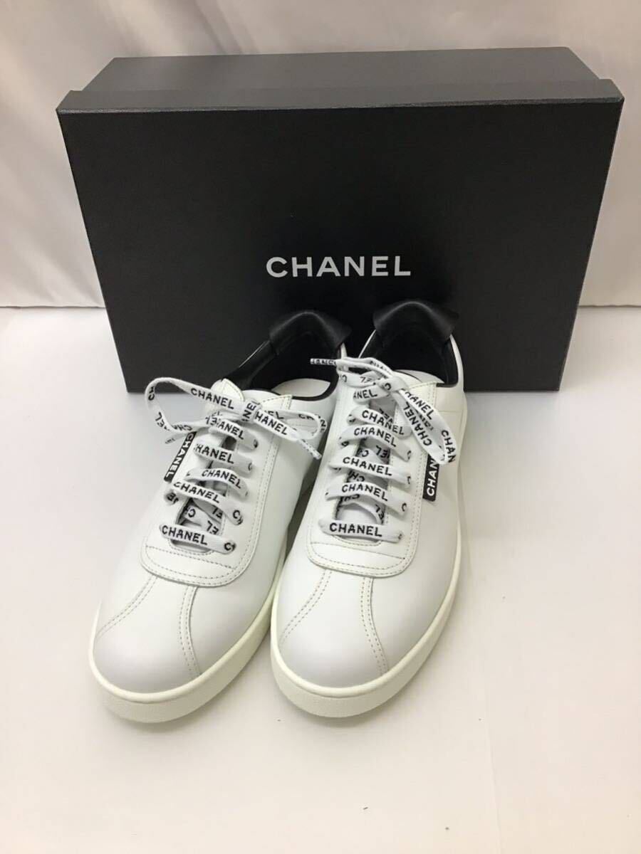 20240412【CHANEL】シャネル ローカットスニーカー ホワイト 40.5 レザー ココマークG34085 34拍卖