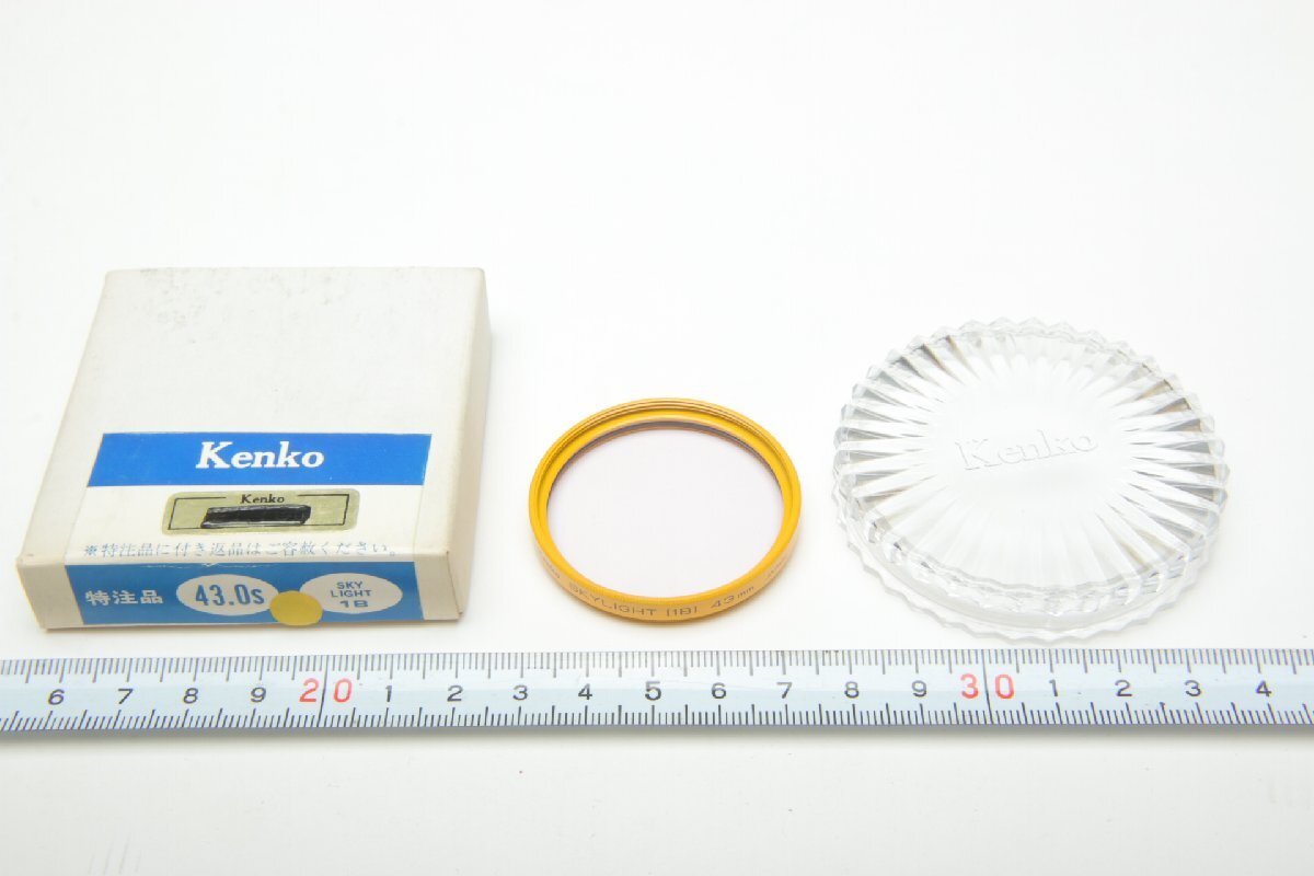 ※【新品未使用】特注品 色付枠 装着径43mm Kenko ケンコー SKYLIGHT FILTER スカイライトフィルター 1B 黄 イエロー ケース、箱付 c0472拍卖
