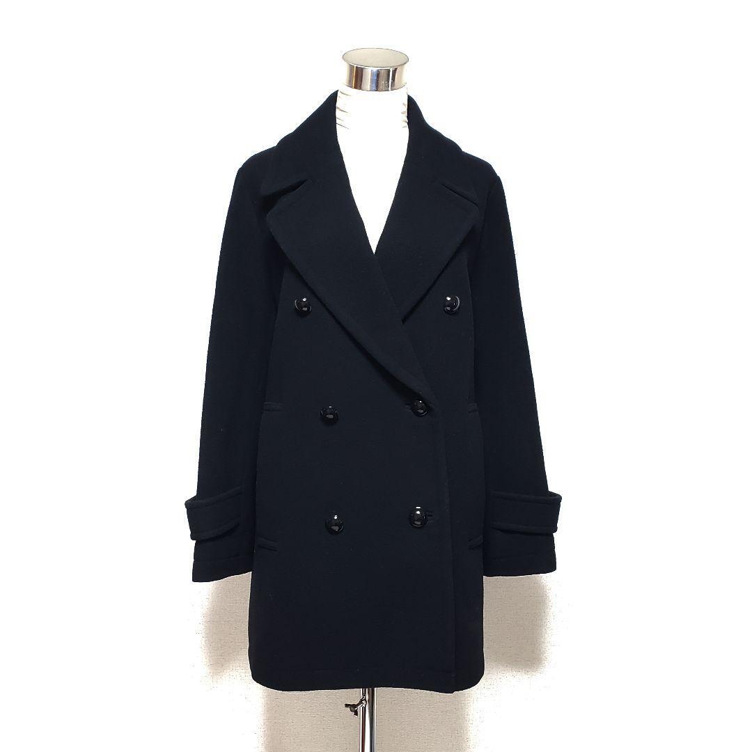 wb ダブルビー ブラック ピーコート ウール100% サイズ38(Mサイズ相当)拍卖