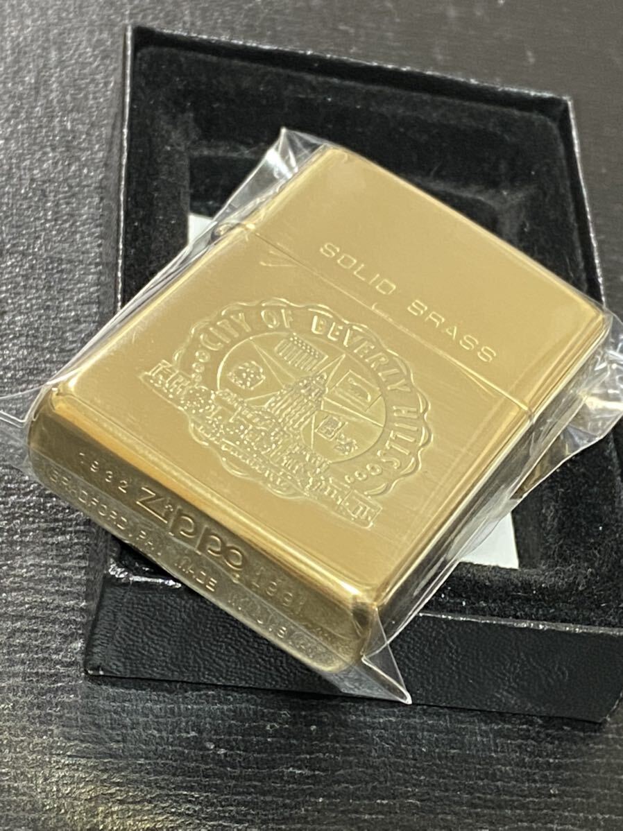zippo ゴールド ダブルイヤー 1932 zippo 1991 前面刻印 希少モデル ヴィンテージ 1991年製 CITY OF BEVERLY HILLS GOLD SOLID BRASS拍卖