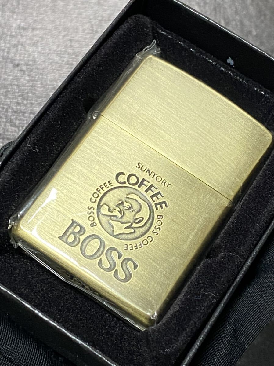 zippo GOLD SUNTORY BOSS COFFEE  希少モデル ヴィンテージ 1995年製 ② ゴールド サントリー ボス コーヒー ケース 保証書付き拍卖