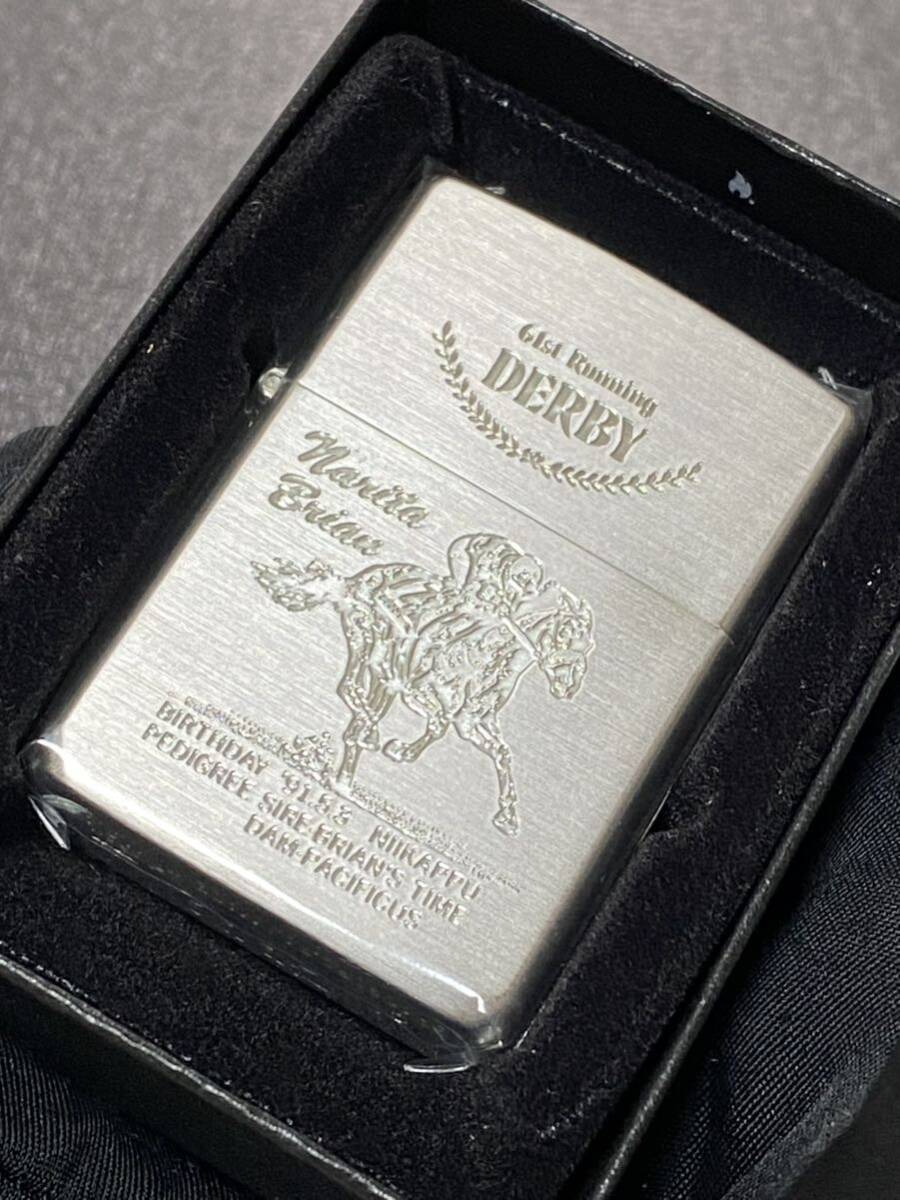 zippo ナリタブライアン 日本ダービー 競馬 希少モデル ヴィンテージ 1996年製 Narita Brian シルバーインナー 1995年製 ケース 保証書拍卖