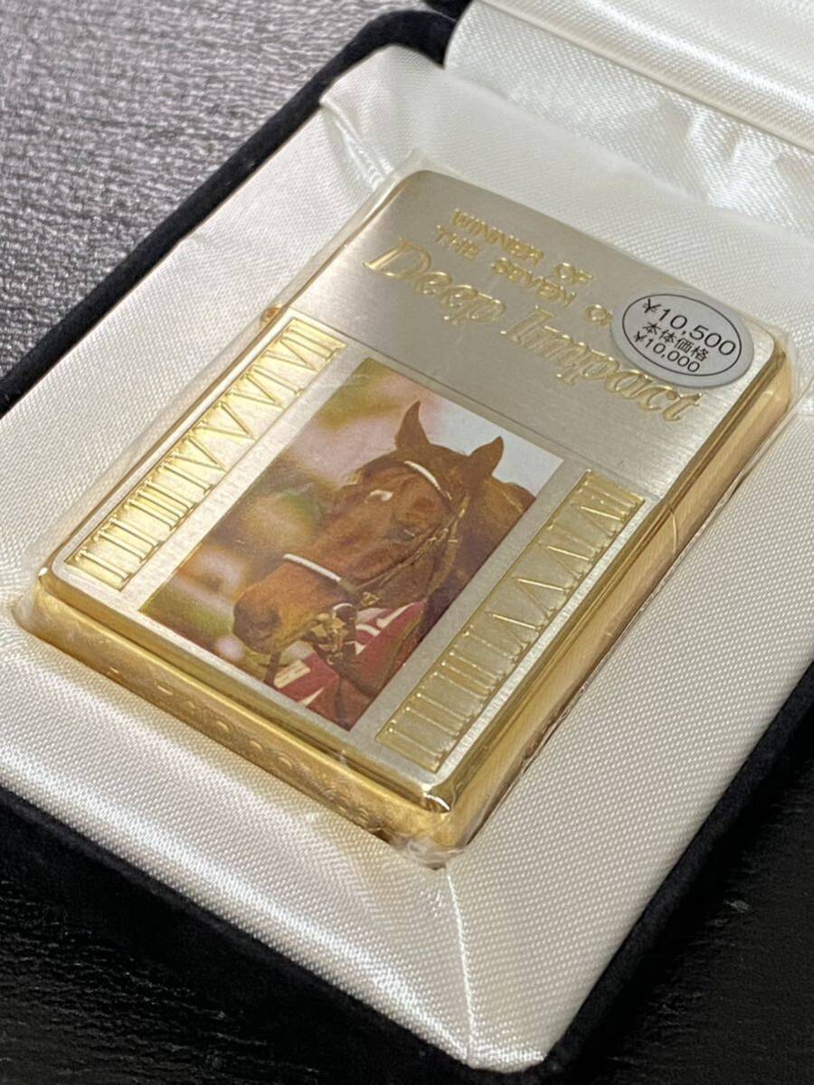 zippo Deep Impact 限定品 4面ゴールド 希少モデル 2006年製 ディープインパクト シリアルナンバー NO.4486 ベロアケース 保証書付き拍卖