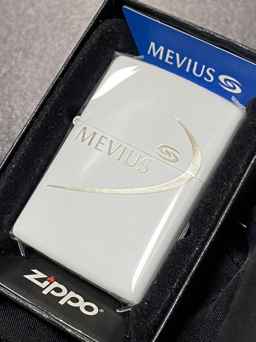 zippo メビウス 限定品 ホワイト 希少モデル 2016年製 ④ MEVIUS シルバーインナー 2016年製 ケース 保証書付き拍卖