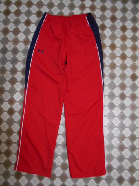 UNDER ARMOUR アンダーアーマー ジャージパンツ 防寒パンツ 赤紺 YXL 160拍卖