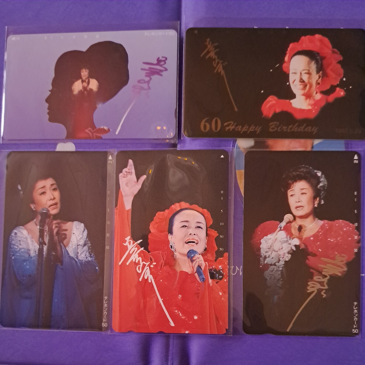 美空ひばり テレカ 未使用 テレホン カード 50度数 5枚セット A拍卖