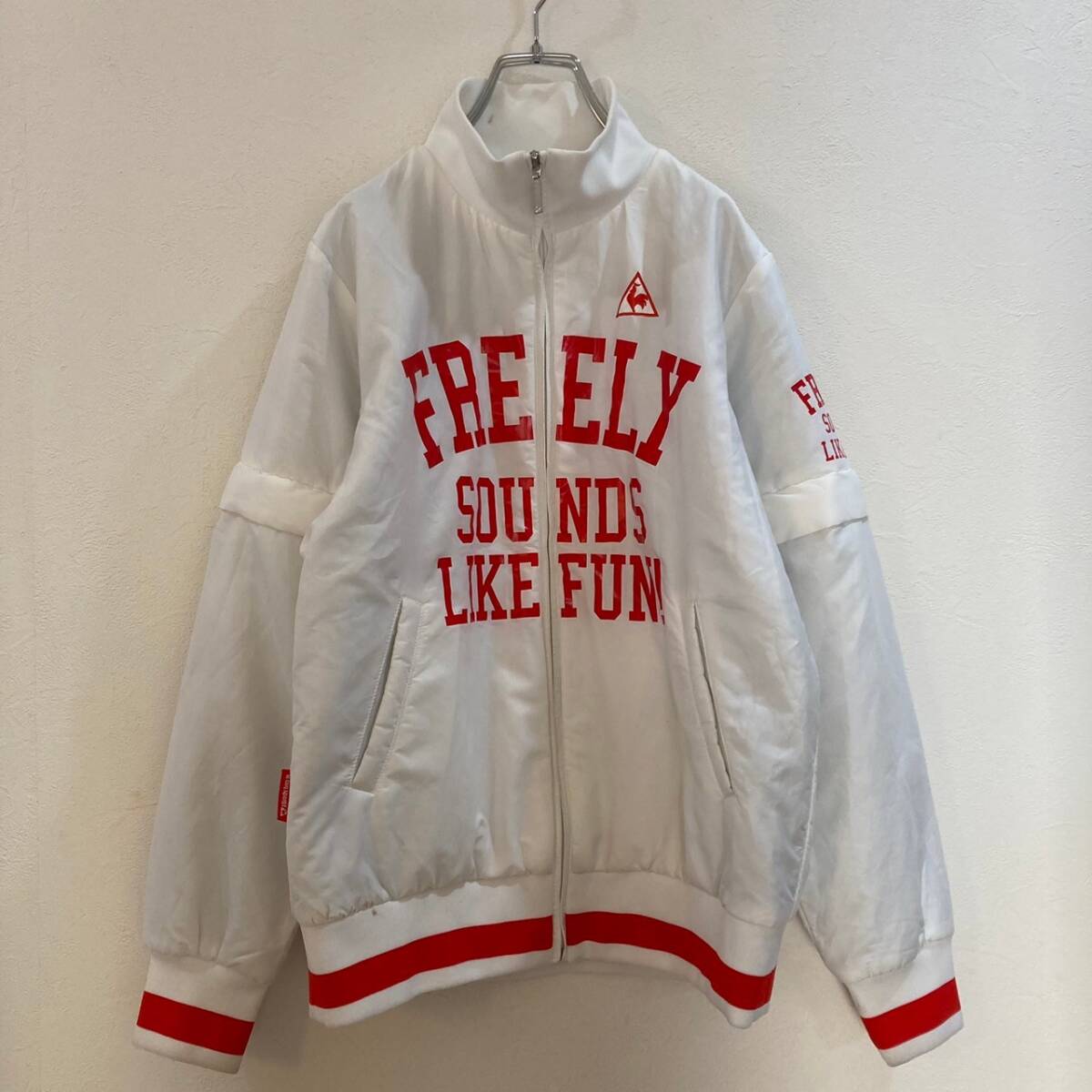 le coq sportif/ルコックスポルティフ 長袖 ジップアップナイロンジャケット ゴルフ ホワイト レディース L拍卖