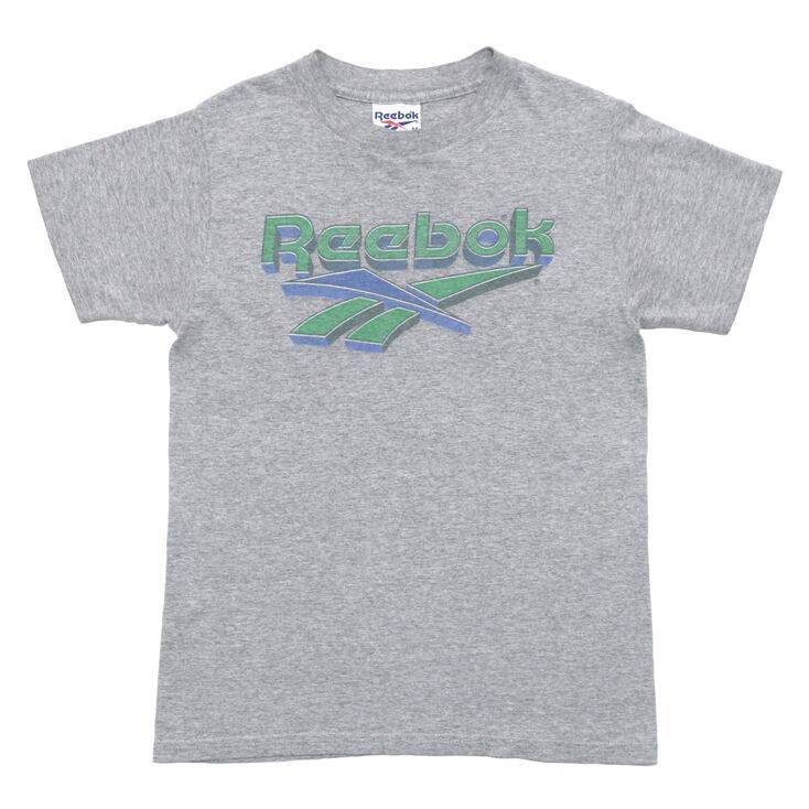 【送料無料】80s リーボック ロゴ USA製 霜降りグレー ヴィンテージTシャツ Reebok サイズM 古着 @BE0011拍卖