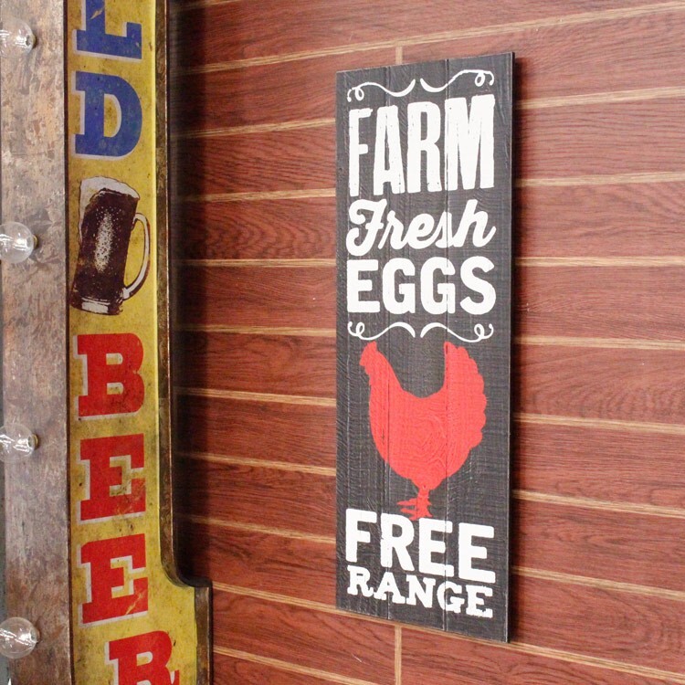 ウッドサインボード「FARM FRESH EGGS」 (ファームフレッシュエッグ ) #145402 店舗装飾インテリア カントリ拍卖