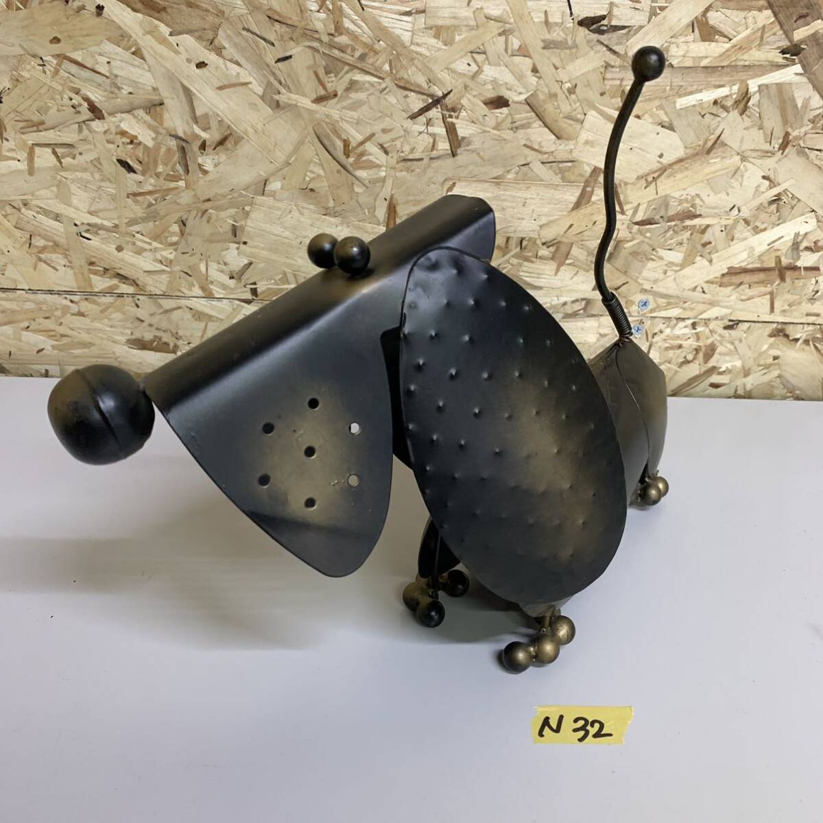 ブリキ製犬 犬の置物 置物 インテリア 犬 アンティーク N32拍卖