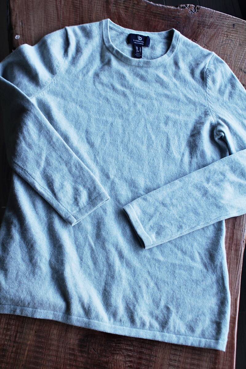 LAND`S END(ランズエンド)★/ カシミアセーターM~L ライトブルー★着心地と風合い拍卖