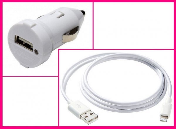 【送料無料:2点:iPhone ライトニング:USBケーブルと車用DC】★Lightning 充電ケーブル:スマホ:USB ケーブル 充電 充電器 アイフォン拍卖