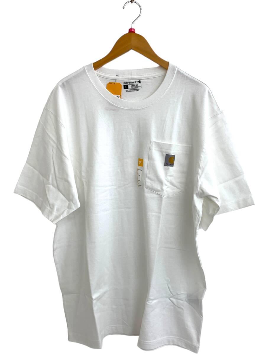 Carhartt (カーハート) Loose Fit S/S POCKET ルーズ フィット ヘビーウェイト ポケットTシャツ K87-M 半袖 L ホワイト メンズ/004拍卖