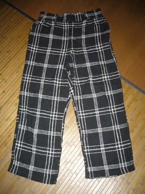 317-55♀:Heart market ハートマーケット ワイドパンツ イージーパンツ size.L 色.黒ベースチェック 拍卖