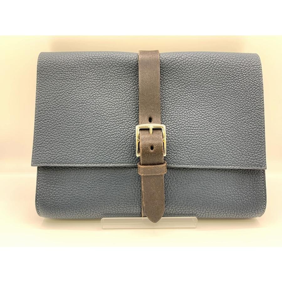 HERMES エルメス ポシェット エトリヴィエール セカンドバッグ クラッチバッグ ネイビー系 メンズ拍卖