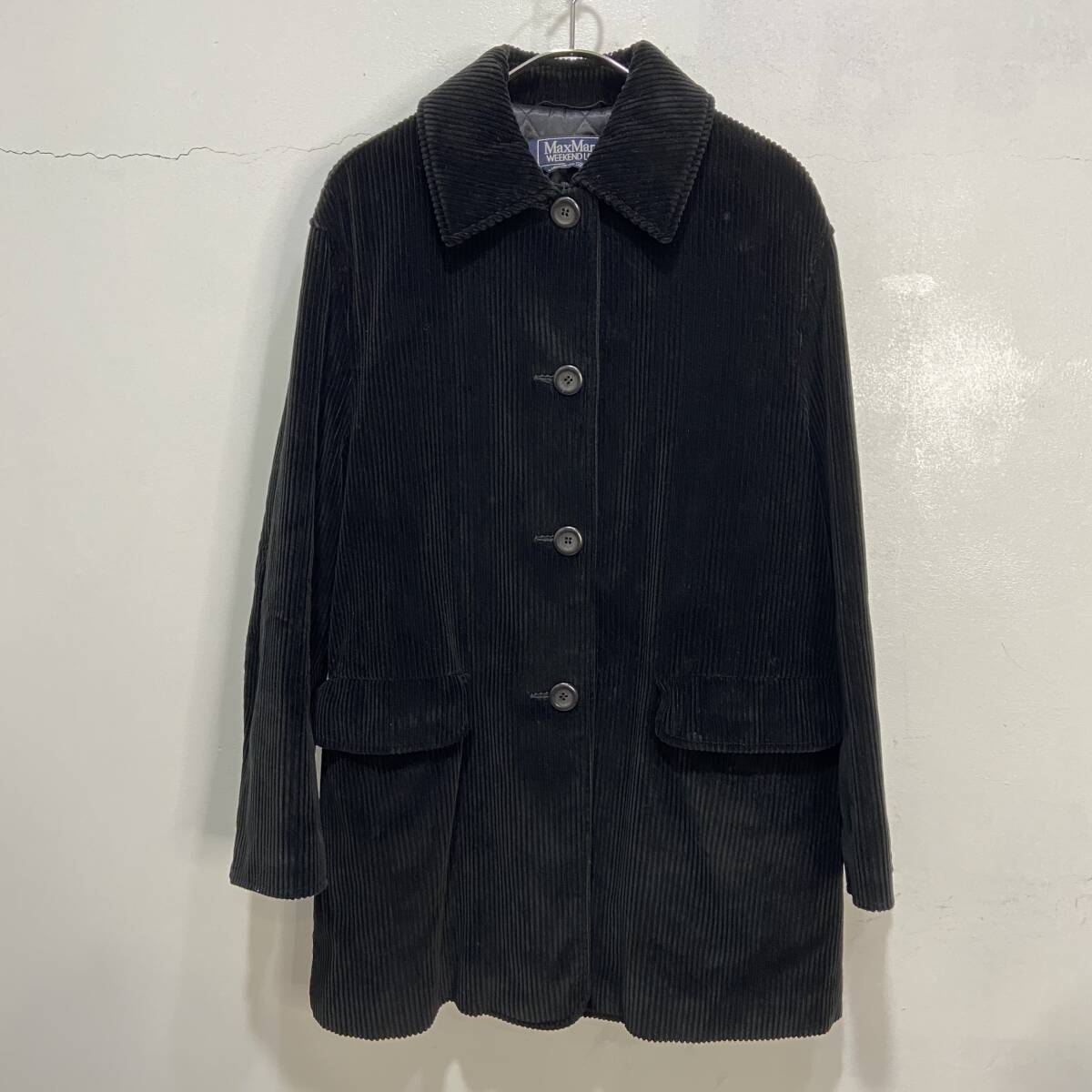 ☆送料無料☆ MAXMARA☆マックスマーラ☆コーデュロイジャケット☆黒☆XL相当☆D24M拍卖
