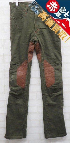 3P6518/クシタニ コーデュラ レザー切替ライディングパンツ KUSHITANI CORDURA拍卖