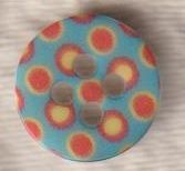 ドイツ ドット柄ボタン3個セット ポリエステルボタン 4穴 カラフルドット 直径11ミリ拍卖