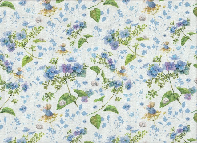 輸入生地 acufactum プリントコットン70×50 あじさい拍卖